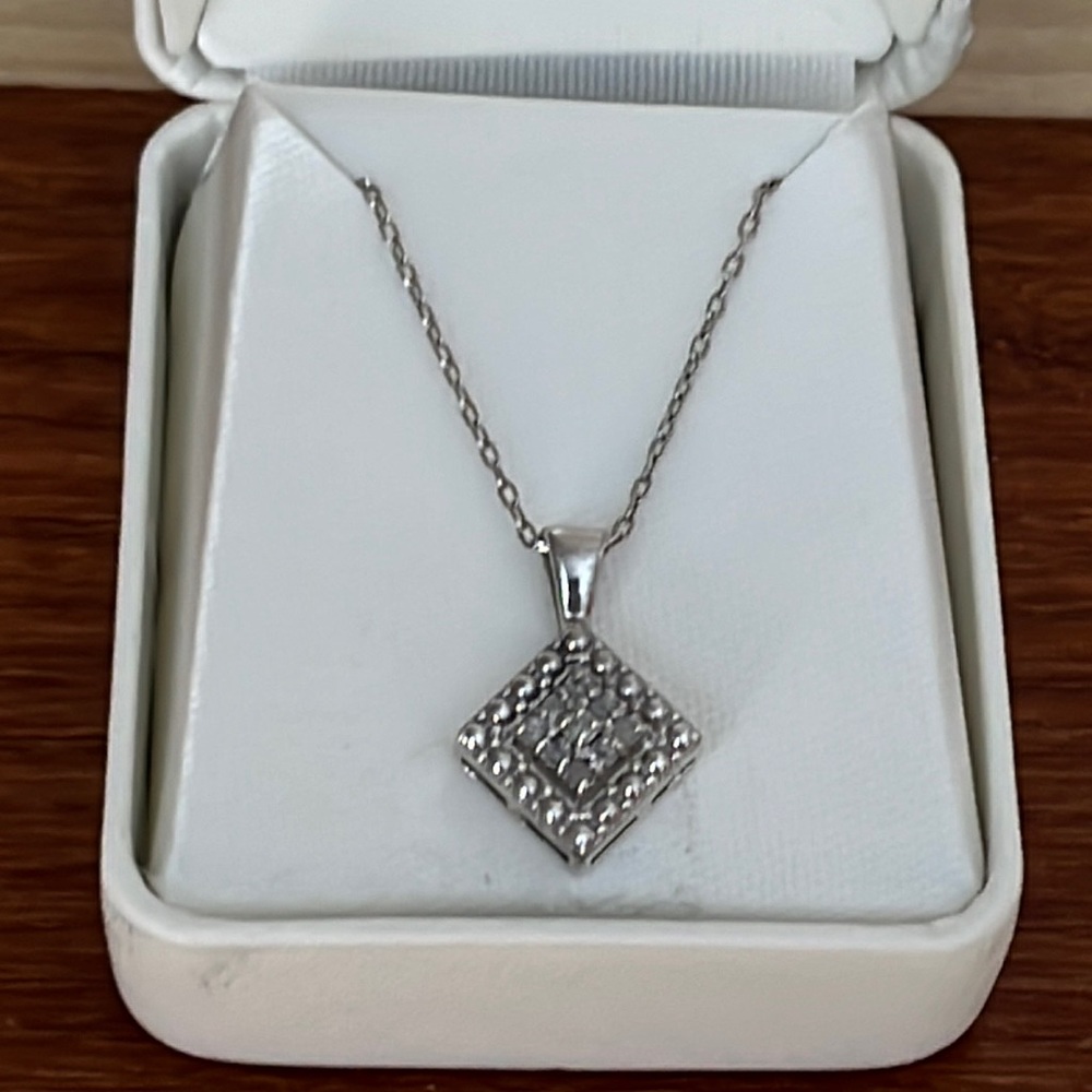 Vintage Diamond and Sterling Silver Necklace